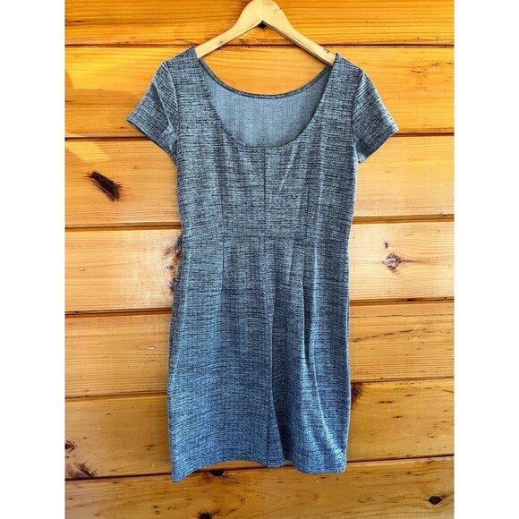 Banana Republic Women's Heather Gray Cap Sleeve Dress Side Zipper 4 - Picture 2 of 2